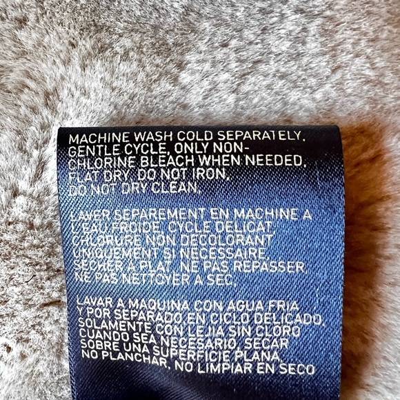 Faux Suede Ranch Sherpa Teddy style coat Faux Fur Lining Size M/L Liz Claiborne - Picture 12 of 15